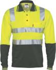 DNC3818, Cotton Back HiVis Two Tone Polo Shirt with CSR R/ Tape - L/S
