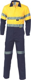 DNC3955, HiVis Cool-Breeze two tone L.Weight Cott on Coverall with 3M R/Tape