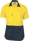 DNC3980,  HiVis Two Tone Cotton Drill Vented Shirt - Short Sleeve